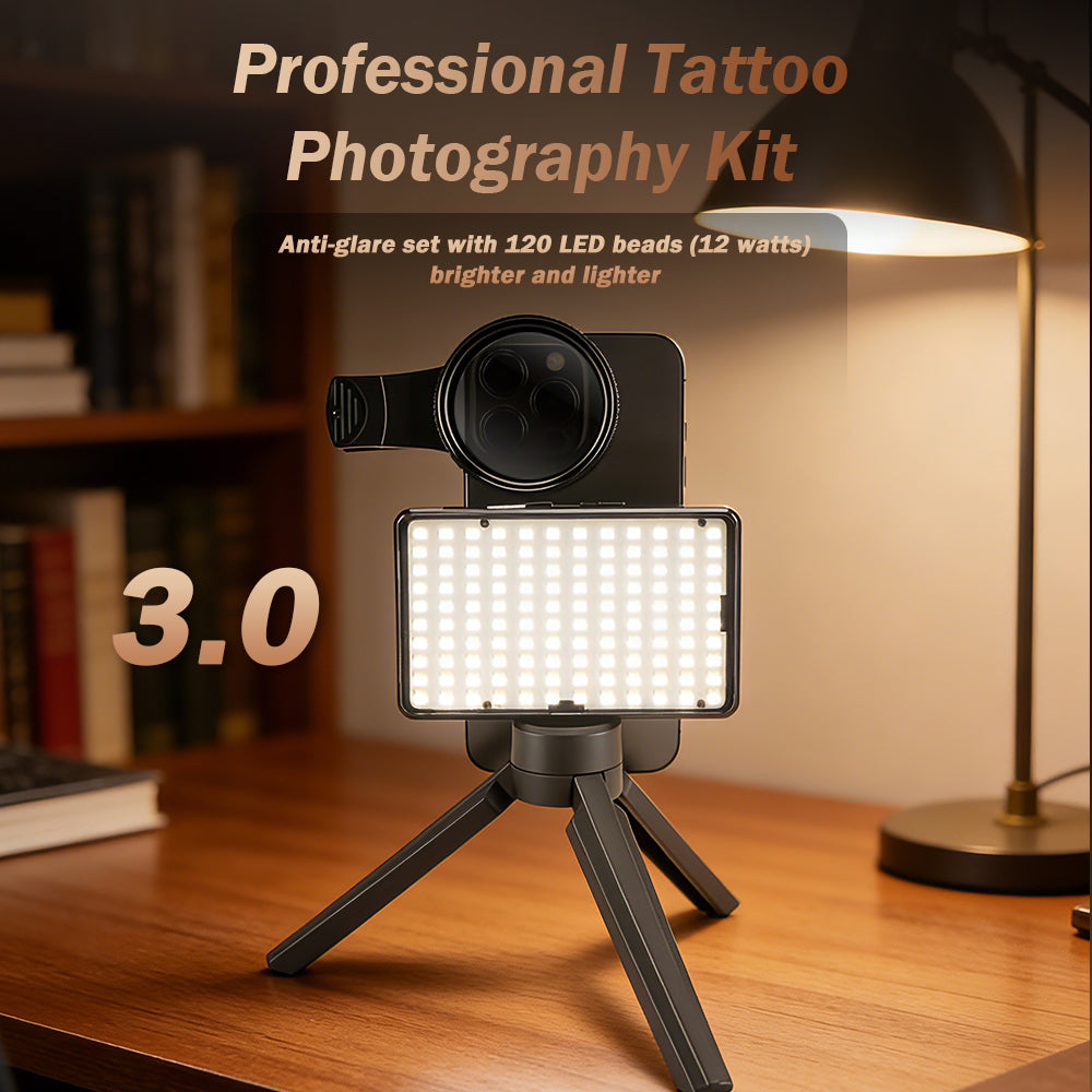 Professional Tattoo Photography Anti-3.0 Glare Kit 120 LED Beads（12W）Brighter and lighter
