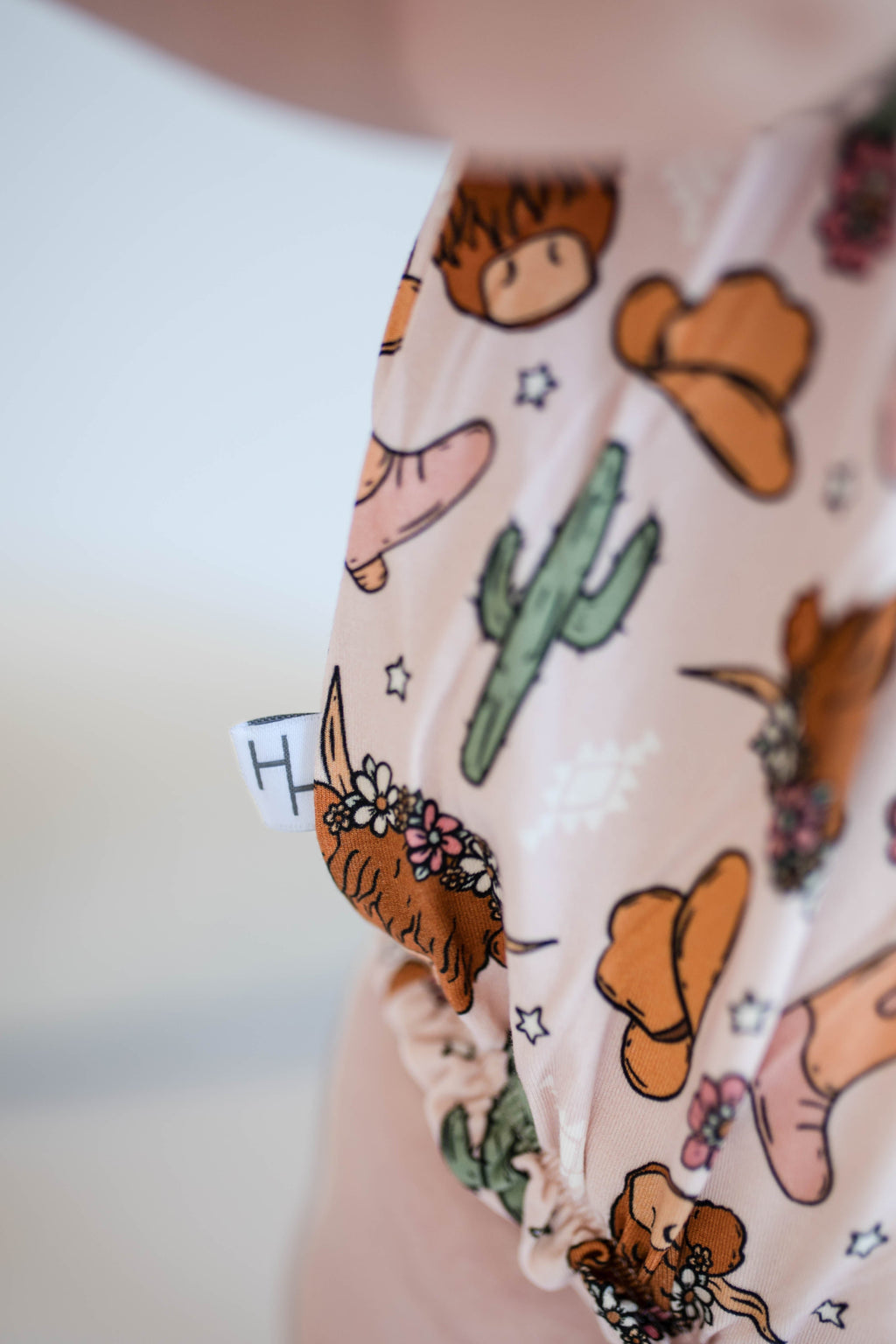 Pink Highland Cow bubble romper