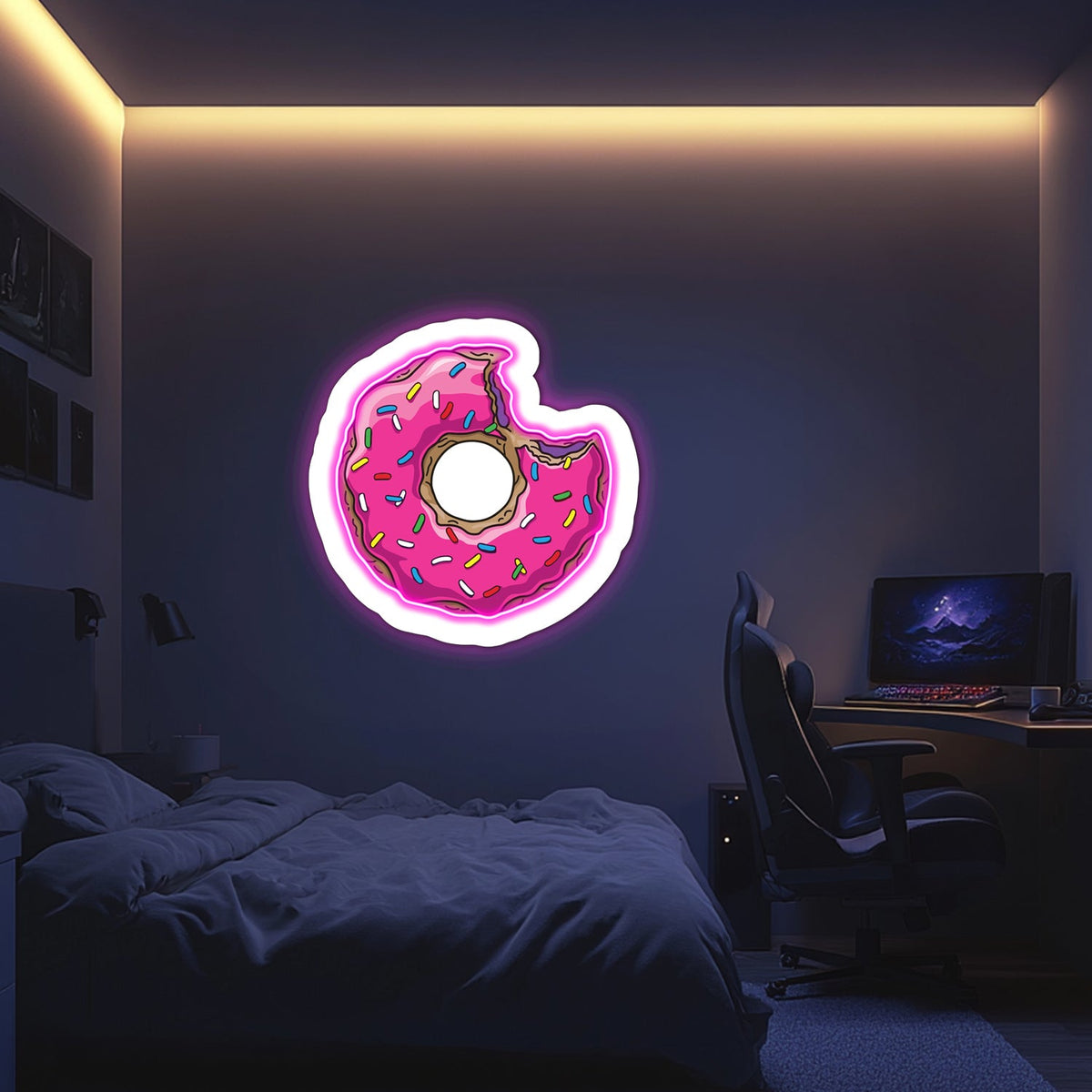 UV Printed Donut  Neon Wall Art- LV0068