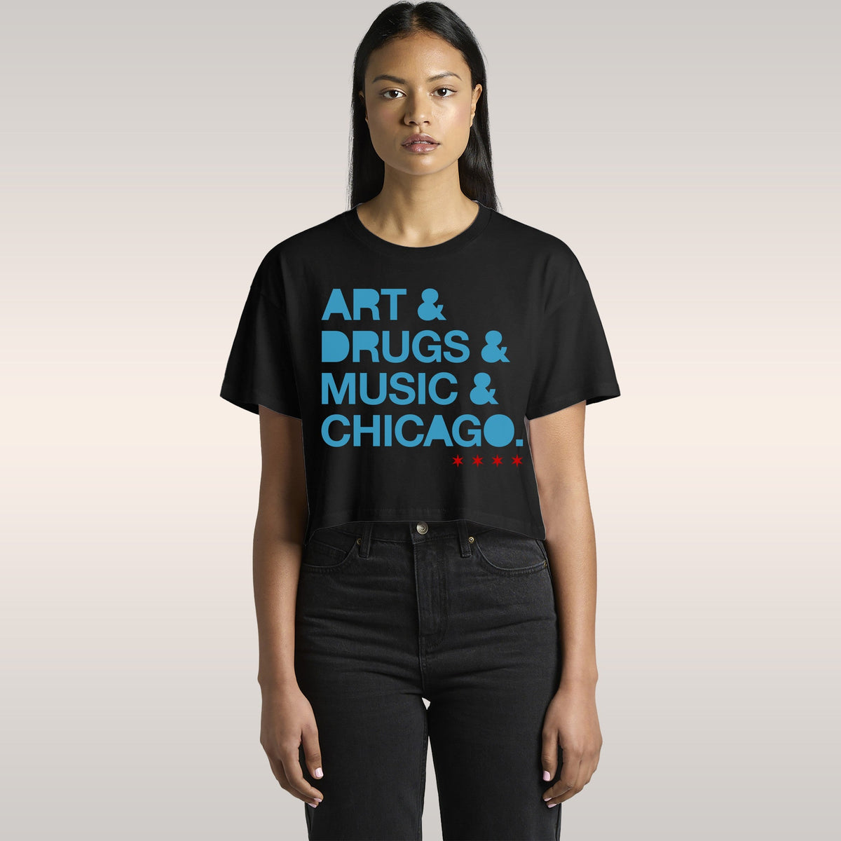 Chicago Art Drugs Music Crop Top