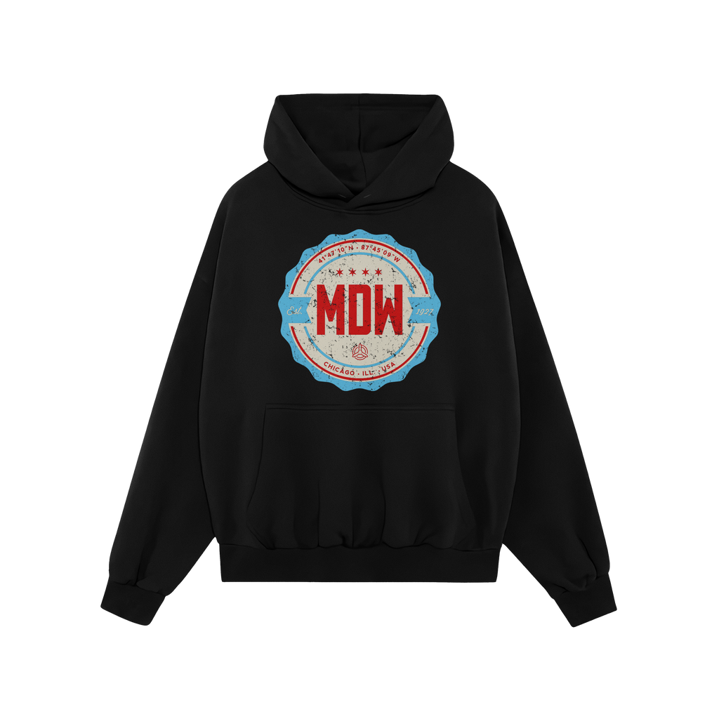 Chicago MDW Midway Airport Badge Hoodie