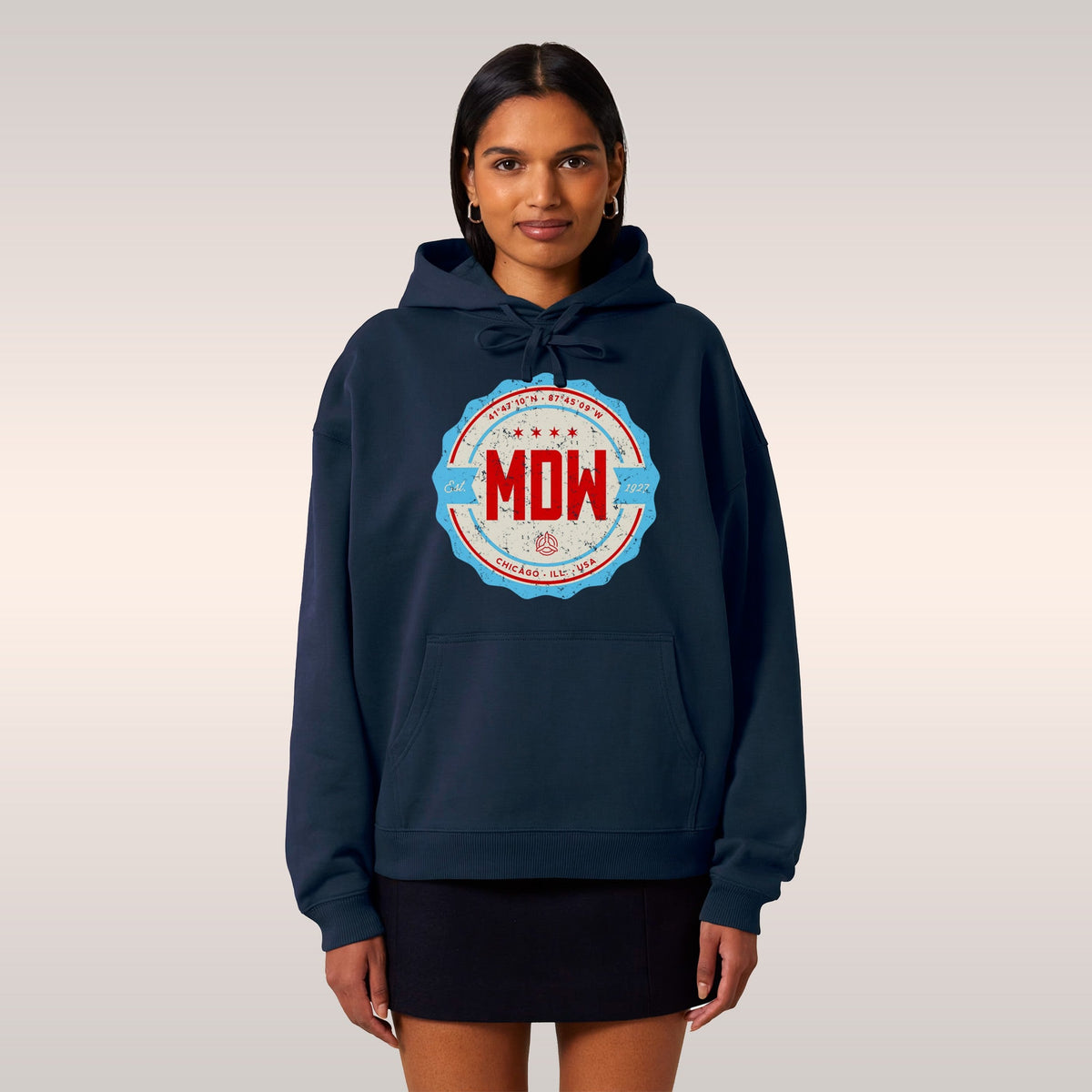 Chicago MDW Midway Airport Badge Hoodie