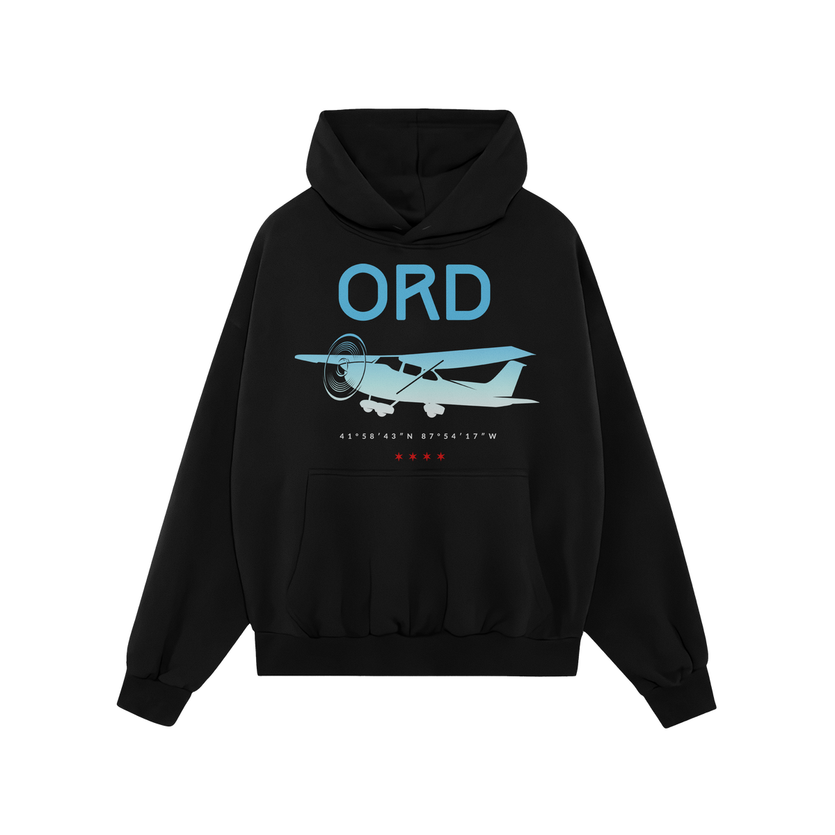 Chicago ORD O'Hare Airport Gradient Hoodie