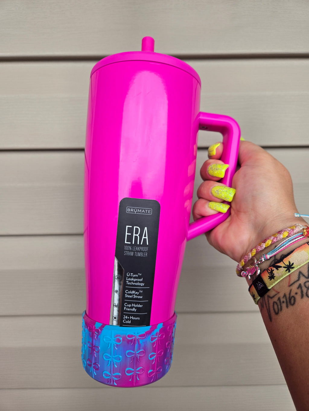 ElectricMagenta Coquette Silicone Boot Bumper Sleeve for Tumblers